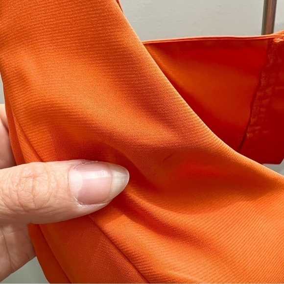 MARCIANO silk orange colourful print cut out mini dress 10 - Picture 7 of 16